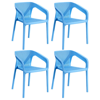Plastic Scandinavian Dining Kitchen Room Arm Chair Solid Back Chair Sky Blue 4 Piece Set Clearhalo ' kitchen&dining_furn' 'Dining Chairs' 'Dining Tables & Seating' 'dining_chair' 'furn' 'furn_dining_chair' 'Furniture' 'furniture_dining_chair' 'Kitchen & Dining Furniture' 'kitchen' 4640903