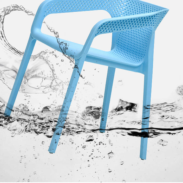 Plastic Scandinavian Dining Kitchen Room Arm Chair Solid Back Chair Clearhalo ' kitchen&dining_furn' 'Dining Chairs' 'Dining Tables & Seating' 'dining_chair' 'furn' 'furn_dining_chair' 'Furniture' 'furniture_dining_chair' 'Kitchen & Dining Furniture' 'kitchen' 4640904