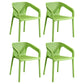 Plastic Scandinavian Dining Kitchen Room Arm Chair Solid Back Chair Green 4 Piece Set Clearhalo ' kitchen&dining_furn' 'Dining Chairs' 'Dining Tables & Seating' 'dining_chair' 'furn' 'furn_dining_chair' 'Furniture' 'furniture_dining_chair' 'Kitchen & Dining Furniture' 'kitchen' 4640905