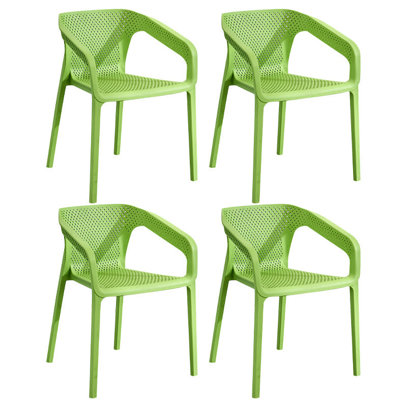 Plastic Scandinavian Dining Kitchen Room Arm Chair Solid Back Chair Green 4 Piece Set Clearhalo ' kitchen&dining_furn' 'Dining Chairs' 'Dining Tables & Seating' 'dining_chair' 'furn' 'furn_dining_chair' 'Furniture' 'furniture_dining_chair' 'Kitchen & Dining Furniture' 'kitchen' 4640905