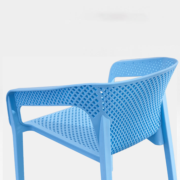 Plastic Scandinavian Dining Kitchen Room Arm Chair Solid Back Chair Clearhalo ' kitchen&dining_furn' 'Dining Chairs' 'Dining Tables & Seating' 'dining_chair' 'furn' 'furn_dining_chair' 'Furniture' 'furniture_dining_chair' 'Kitchen & Dining Furniture' 'kitchen' 4640906