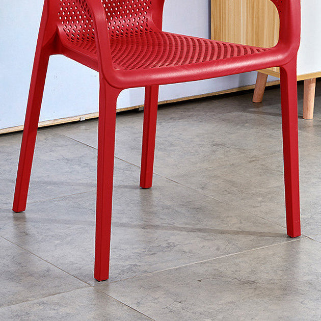 Plastic Scandinavian Dining Kitchen Room Arm Chair Solid Back Chair Clearhalo ' kitchen&dining_furn' 'Dining Chairs' 'Dining Tables & Seating' 'dining_chair' 'furn' 'furn_dining_chair' 'Furniture' 'furniture_dining_chair' 'Kitchen & Dining Furniture' 'kitchen' 4640909