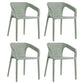 Plastic Scandinavian Dining Kitchen Room Arm Chair Solid Back Chair Gray-Green 4 Piece Set Clearhalo ' kitchen&dining_furn' 'Dining Chairs' 'Dining Tables & Seating' 'dining_chair' 'furn' 'furn_dining_chair' 'Furniture' 'furniture_dining_chair' 'Kitchen & Dining Furniture' 'kitchen' 4640910