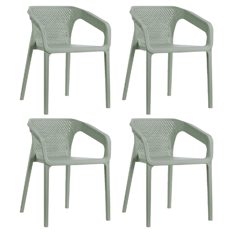Plastic Scandinavian Dining Kitchen Room Arm Chair Solid Back Chair Gray-Green 4 Piece Set Clearhalo ' kitchen&dining_furn' 'Dining Chairs' 'Dining Tables & Seating' 'dining_chair' 'furn' 'furn_dining_chair' 'Furniture' 'furniture_dining_chair' 'Kitchen & Dining Furniture' 'kitchen' 4640910