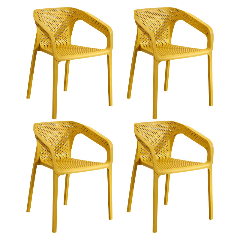 Plastic Scandinavian Dining Kitchen Room Arm Chair Solid Back Chair Ginger 4 Piece Set Clearhalo ' kitchen&dining_furn' 'Dining Chairs' 'Dining Tables & Seating' 'dining_chair' 'furn' 'furn_dining_chair' 'Furniture' 'furniture_dining_chair' 'Kitchen & Dining Furniture' 'kitchen' 4640911