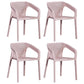 Plastic Scandinavian Dining Kitchen Room Arm Chair Solid Back Chair Rose Bloom 4 Piece Set Clearhalo ' kitchen&dining_furn' 'Dining Chairs' 'Dining Tables & Seating' 'dining_chair' 'furn' 'furn_dining_chair' 'Furniture' 'furniture_dining_chair' 'Kitchen & Dining Furniture' 'kitchen' 4640913