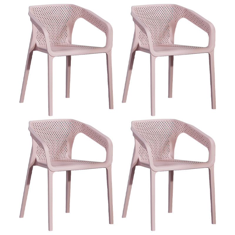 Plastic Scandinavian Dining Kitchen Room Arm Chair Solid Back Chair Rose Bloom 4 Piece Set Clearhalo ' kitchen&dining_furn' 'Dining Chairs' 'Dining Tables & Seating' 'dining_chair' 'furn' 'furn_dining_chair' 'Furniture' 'furniture_dining_chair' 'Kitchen & Dining Furniture' 'kitchen' 4640913
