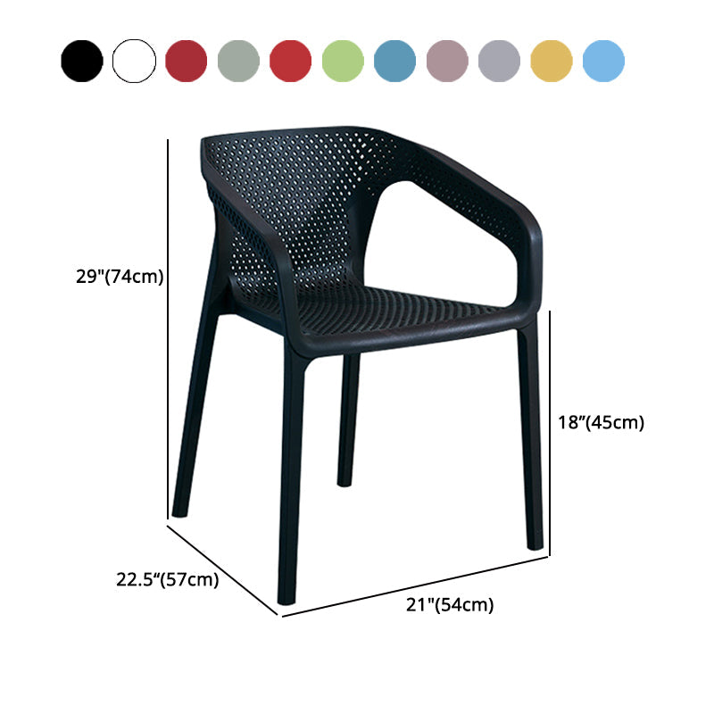 Plastic Scandinavian Dining Kitchen Room Arm Chair Solid Back Chair Clearhalo ' kitchen&dining_furn' 'Dining Chairs' 'Dining Tables & Seating' 'dining_chair' 'furn' 'furn_dining_chair' 'Furniture' 'furniture_dining_chair' 'Kitchen & Dining Furniture' 'kitchen' 4640914
