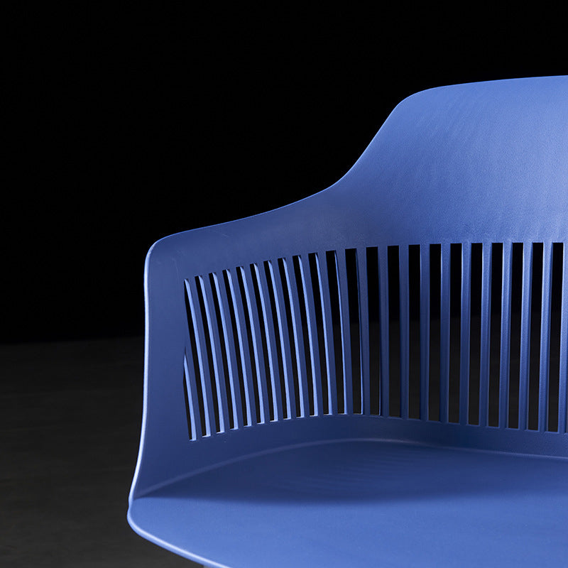 Plastic Scandinavian Dining Kitchen Room Chair Slat Back Arm Chair Clearhalo ' kitchen&dining_furn' 'Dining Chairs' 'Dining Tables & Seating' 'dining_chair' 'furn' 'furn_dining_chair' 'Furniture' 'furniture_dining_chair' 'Kitchen & Dining Furniture' 'kitchen' 4640921