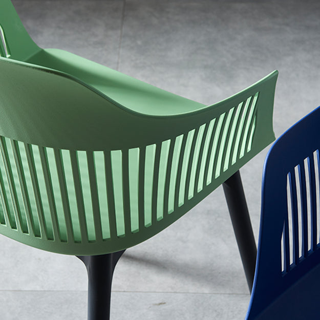 Plastic Scandinavian Dining Kitchen Room Chair Slat Back Arm Chair Clearhalo ' kitchen&dining_furn' 'Dining Chairs' 'Dining Tables & Seating' 'dining_chair' 'furn' 'furn_dining_chair' 'Furniture' 'furniture_dining_chair' 'Kitchen & Dining Furniture' 'kitchen' 4640927