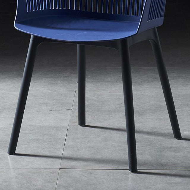 Plastic Scandinavian Dining Kitchen Room Chair Slat Back Arm Chair Clearhalo ' kitchen&dining_furn' 'Dining Chairs' 'Dining Tables & Seating' 'dining_chair' 'furn' 'furn_dining_chair' 'Furniture' 'furniture_dining_chair' 'Kitchen & Dining Furniture' 'kitchen' 4640931