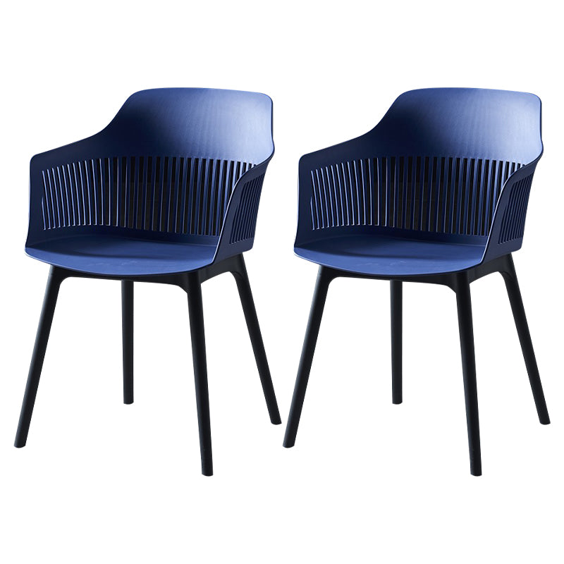 Plastic Scandinavian Dining Kitchen Room Chair Slat Back Arm Chair Blue 2 Piece Set Clearhalo ' kitchen&dining_furn' 'Dining Chairs' 'Dining Tables & Seating' 'dining_chair' 'furn' 'furn_dining_chair' 'Furniture' 'furniture_dining_chair' 'Kitchen & Dining Furniture' 'kitchen' 4640935