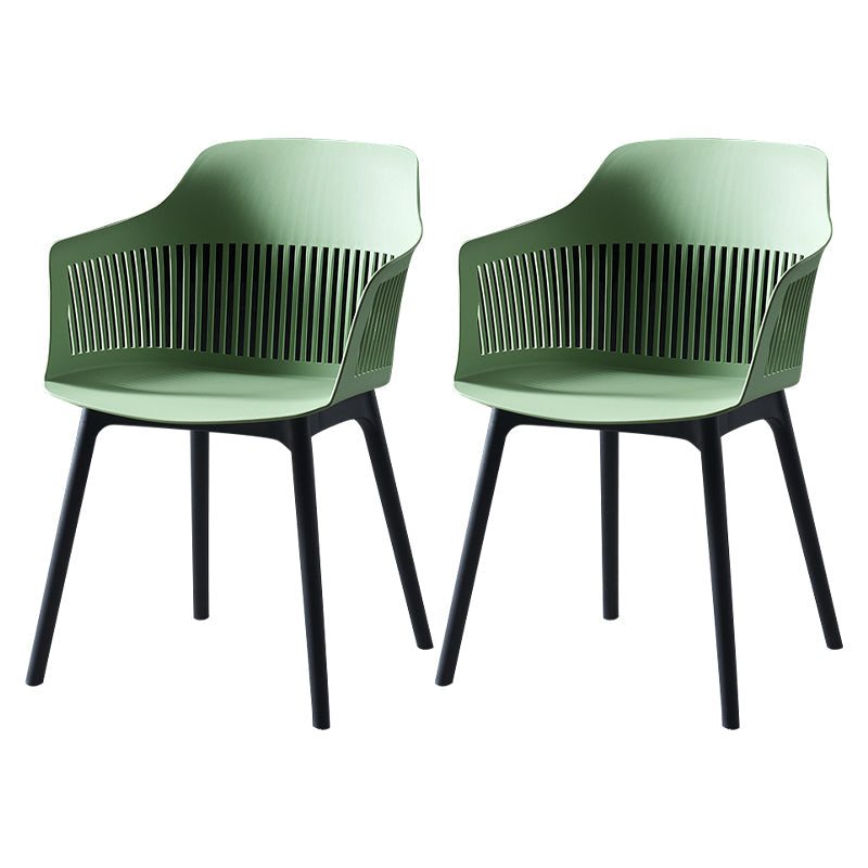 Plastic Scandinavian Dining Kitchen Room Chair Slat Back Arm Chair Green 2 Piece Set Clearhalo ' kitchen&dining_furn' 'Dining Chairs' 'Dining Tables & Seating' 'dining_chair' 'furn' 'furn_dining_chair' 'Furniture' 'furniture_dining_chair' 'Kitchen & Dining Furniture' 'kitchen' 4640941