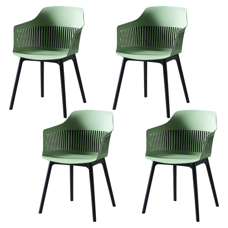 Plastic Scandinavian Dining Kitchen Room Chair Slat Back Arm Chair Green 4 Piece Set Clearhalo ' kitchen&dining_furn' 'Dining Chairs' 'Dining Tables & Seating' 'dining_chair' 'furn' 'furn_dining_chair' 'Furniture' 'furniture_dining_chair' 'Kitchen & Dining Furniture' 'kitchen' 4640942