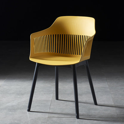 Plastic Scandinavian Dining Kitchen Room Chair Slat Back Arm Chair Ginger 1 Piece Clearhalo ' kitchen&dining_furn' 'Dining Chairs' 'Dining Tables & Seating' 'dining_chair' 'furn' 'furn_dining_chair' 'Furniture' 'furniture_dining_chair' 'Kitchen & Dining Furniture' 'kitchen' 4640943