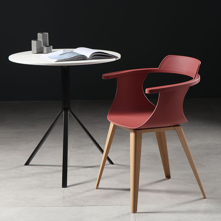 Modern Chair Open Back Dining Arm Chairs with Metal Legs for Kitchen Clearhalo ' kitchen&dining_furn' 'Dining Chairs' 'Dining Tables & Seating' 'dining_chair' 'furn' 'furn_dining_chair' 'Furniture' 'furniture_dining_chair' 'Kitchen & Dining Furniture' 'kitchen' 4640947