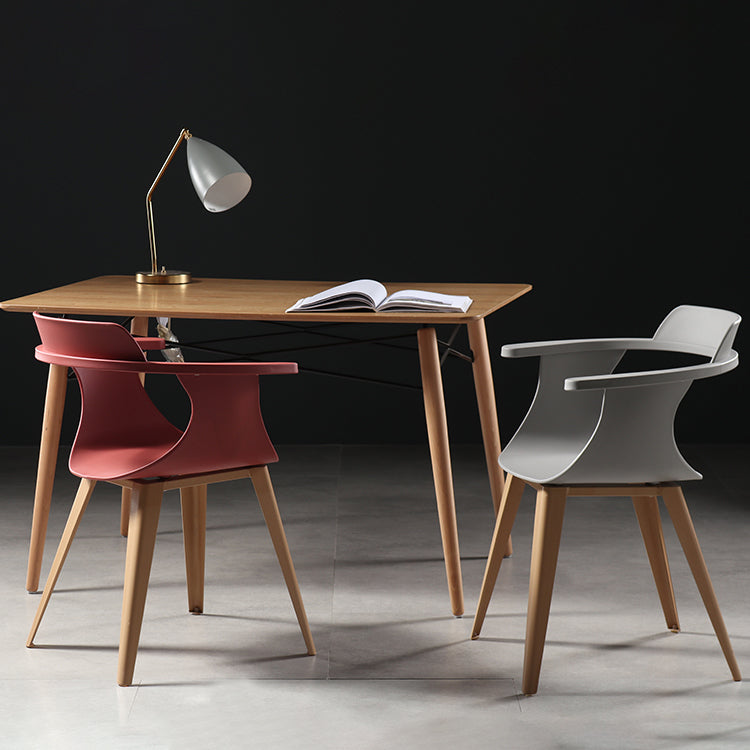 Modern Chair Open Back Dining Arm Chairs with Metal Legs for Kitchen Clearhalo ' kitchen&dining_furn' 'Dining Chairs' 'Dining Tables & Seating' 'dining_chair' 'furn' 'furn_dining_chair' 'Furniture' 'furniture_dining_chair' 'Kitchen & Dining Furniture' 'kitchen' 4640951