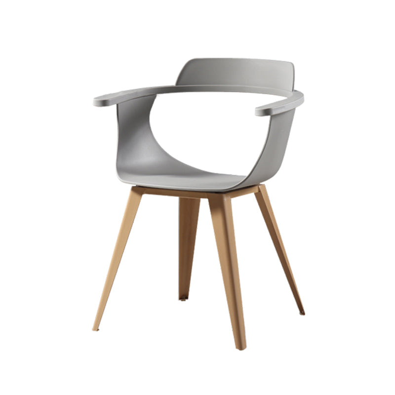 Modern Chair Open Back Dining Arm Chairs with Metal Legs for Kitchen Grey 1 Piece Clearhalo ' kitchen&dining_furn' 'Dining Chairs' 'Dining Tables & Seating' 'dining_chair' 'furn' 'furn_dining_chair' 'Furniture' 'furniture_dining_chair' 'Kitchen & Dining Furniture' 'kitchen' 4640953