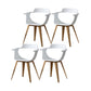 Modern Chair Open Back Dining Arm Chairs with Metal Legs for Kitchen White 4 Piece Set Clearhalo ' kitchen&dining_furn' 'Dining Chairs' 'Dining Tables & Seating' 'dining_chair' 'furn' 'furn_dining_chair' 'Furniture' 'furniture_dining_chair' 'Kitchen & Dining Furniture' 'kitchen' 4640964