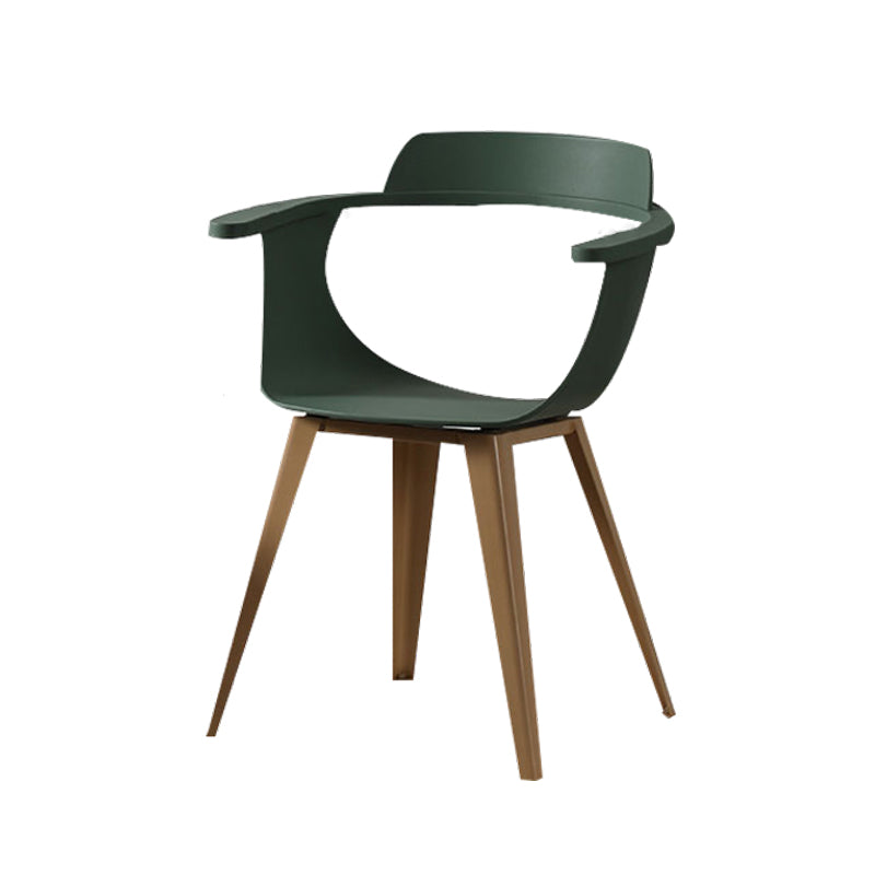 Modern Chair Open Back Dining Arm Chairs with Metal Legs for Kitchen Green 1 Piece Clearhalo ' kitchen&dining_furn' 'Dining Chairs' 'Dining Tables & Seating' 'dining_chair' 'furn' 'furn_dining_chair' 'Furniture' 'furniture_dining_chair' 'Kitchen & Dining Furniture' 'kitchen' 4640969