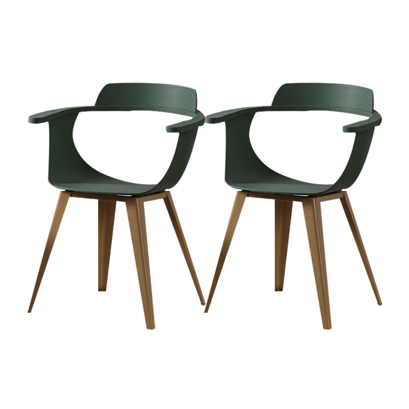 Modern Chair Open Back Dining Arm Chairs with Metal Legs for Kitchen Green 2 Piece Set Clearhalo ' kitchen&dining_furn' 'Dining Chairs' 'Dining Tables & Seating' 'dining_chair' 'furn' 'furn_dining_chair' 'Furniture' 'furniture_dining_chair' 'Kitchen & Dining Furniture' 'kitchen' 4640970