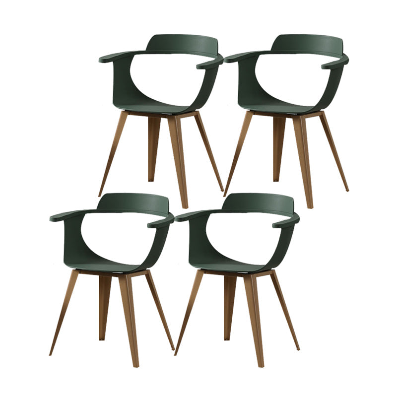 Modern Chair Open Back Dining Arm Chairs with Metal Legs for Kitchen Green 4 Piece Set Clearhalo ' kitchen&dining_furn' 'Dining Chairs' 'Dining Tables & Seating' 'dining_chair' 'furn' 'furn_dining_chair' 'Furniture' 'furniture_dining_chair' 'Kitchen & Dining Furniture' 'kitchen' 4640971