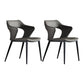 Industrial Design Faux Leather Dining Chairs Open Back Arm Dining Chairs Grey 2 Piece Set Clearhalo ' kitchen&dining_furn' 'Dining Chairs' 'Dining Tables & Seating' 'dining_chair' 'furn' 'furn_dining_chair' 'Furniture' 'furniture_dining_chair' 'Kitchen & Dining Furniture' 'kitchen' 4640985