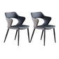 Industrial Design Faux Leather Dining Chairs Open Back Arm Dining Chairs Navy Blue 2 Piece Set Clearhalo ' kitchen&dining_furn' 'Dining Chairs' 'Dining Tables & Seating' 'dining_chair' 'furn' 'furn_dining_chair' 'Furniture' 'furniture_dining_chair' 'Kitchen & Dining Furniture' 'kitchen' 4640996