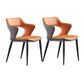 Industrial Design Faux Leather Dining Chairs Open Back Arm Dining Chairs Orange 2 Piece Set Clearhalo ' kitchen&dining_furn' 'Dining Chairs' 'Dining Tables & Seating' 'dining_chair' 'furn' 'furn_dining_chair' 'Furniture' 'furniture_dining_chair' 'Kitchen & Dining Furniture' 'kitchen' 4641001