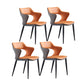 Industrial Design Faux Leather Dining Chairs Open Back Arm Dining Chairs Orange 4 Piece Set Clearhalo ' kitchen&dining_furn' 'Dining Chairs' 'Dining Tables & Seating' 'dining_chair' 'furn' 'furn_dining_chair' 'Furniture' 'furniture_dining_chair' 'Kitchen & Dining Furniture' 'kitchen' 4641002