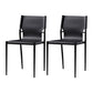 Industrial Style Leather Dining Side Chair Solid Back Armless Dining Chair Black 2 Piece Set Clearhalo ' kitchen&dining_furn' 'Dining Chairs' 'Dining Tables & Seating' 'dining_chair' 'furn' 'furn_dining_chair' 'Furniture' 'furniture_dining_chair' 'Kitchen & Dining Furniture' 'kitchen' 4641006