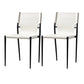 Industrial Style Leather Dining Side Chair Solid Back Armless Dining Chair White 2 Piece Set Clearhalo ' kitchen&dining_furn' 'Dining Chairs' 'Dining Tables & Seating' 'dining_chair' 'furn' 'furn_dining_chair' 'Furniture' 'furniture_dining_chair' 'Kitchen & Dining Furniture' 'kitchen' 4641019