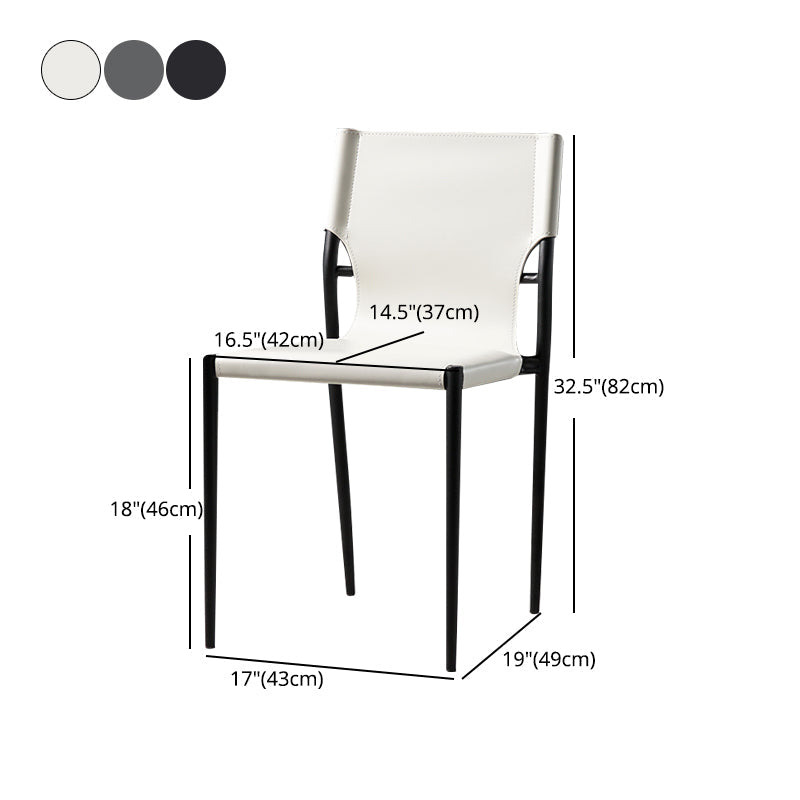 Industrial Style Leather Dining Side Chair Solid Back Armless Dining Chair Clearhalo ' kitchen&dining_furn' 'Dining Chairs' 'Dining Tables & Seating' 'dining_chair' 'furn' 'furn_dining_chair' 'Furniture' 'furniture_dining_chair' 'Kitchen & Dining Furniture' 'kitchen' 4641023
