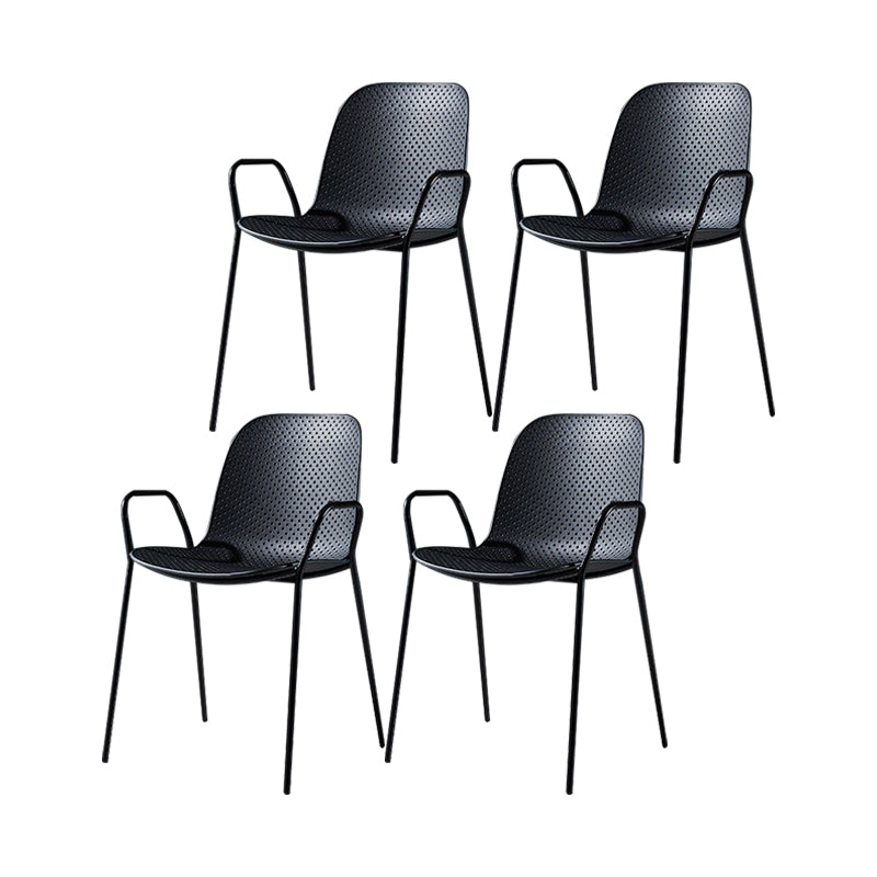 Modern Style Chair Dining Arm Chairs with Metal Legs for Kitchen Black 4 Piece Set Clearhalo ' kitchen&dining_furn' 'Dining Chairs' 'Dining Tables & Seating' 'dining_chair' 'furn' 'furn_dining_chair' 'Furniture' 'furniture_dining_chair' 'Kitchen & Dining Furniture' 'kitchen' 4641028