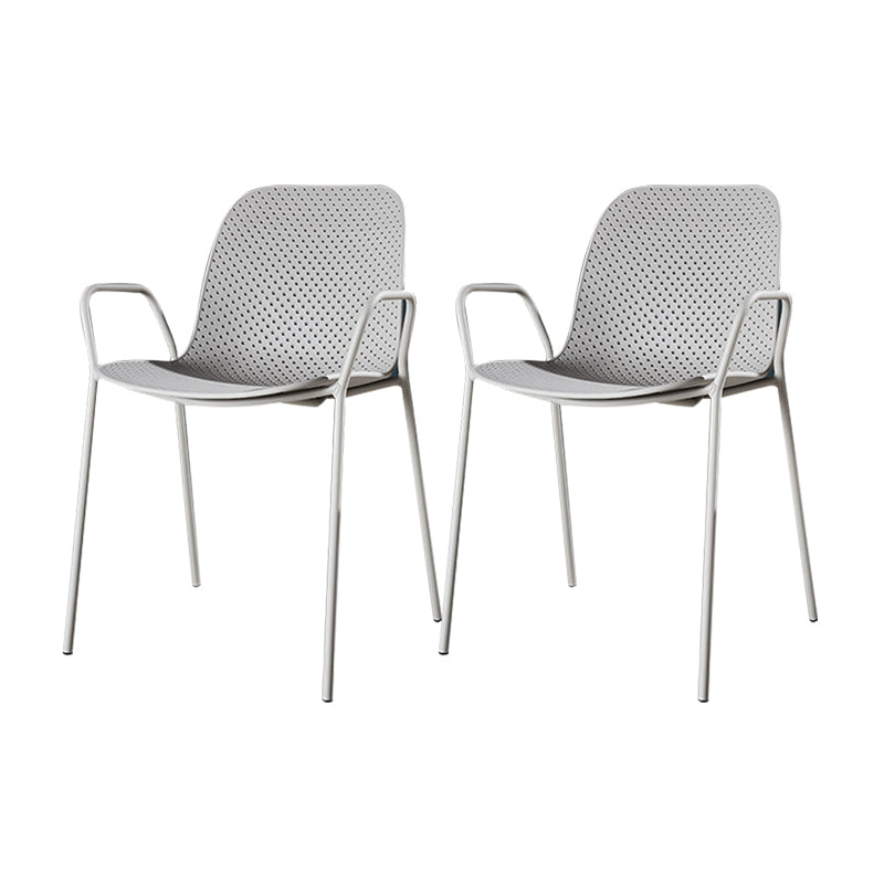 Modern Style Chair Dining Arm Chairs with Metal Legs for Kitchen Grey 2 Piece Set Clearhalo ' kitchen&dining_furn' 'Dining Chairs' 'Dining Tables & Seating' 'dining_chair' 'furn' 'furn_dining_chair' 'Furniture' 'furniture_dining_chair' 'Kitchen & Dining Furniture' 'kitchen' 4641032