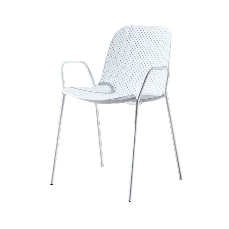 Modern Style Chair Dining Arm Chairs with Metal Legs for Kitchen White 1 Piece Clearhalo ' kitchen&dining_furn' 'Dining Chairs' 'Dining Tables & Seating' 'dining_chair' 'furn' 'furn_dining_chair' 'Furniture' 'furniture_dining_chair' 'Kitchen & Dining Furniture' 'kitchen' 4641037