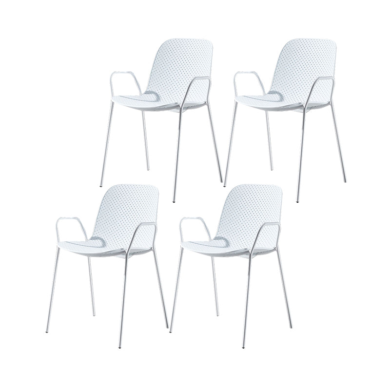 Modern Style Chair Dining Arm Chairs with Metal Legs for Kitchen White 4 Piece Set Clearhalo ' kitchen&dining_furn' 'Dining Chairs' 'Dining Tables & Seating' 'dining_chair' 'furn' 'furn_dining_chair' 'Furniture' 'furniture_dining_chair' 'Kitchen & Dining Furniture' 'kitchen' 4641040