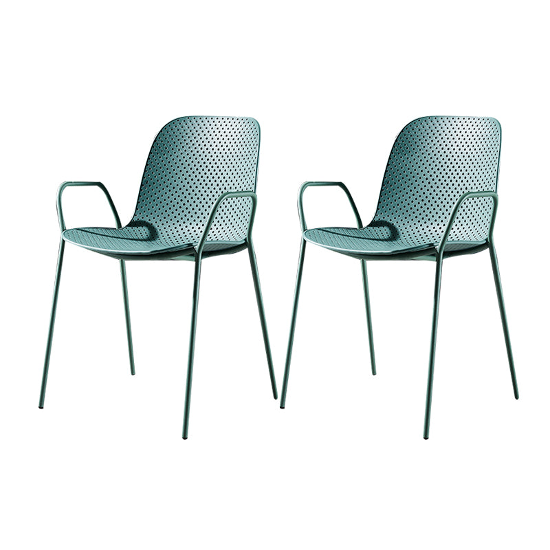 Modern Style Chair Dining Arm Chairs with Metal Legs for Kitchen Blackish Green 2 Piece Set Clearhalo ' kitchen&dining_furn' 'Dining Chairs' 'Dining Tables & Seating' 'dining_chair' 'furn' 'furn_dining_chair' 'Furniture' 'furniture_dining_chair' 'Kitchen & Dining Furniture' 'kitchen' 4641057