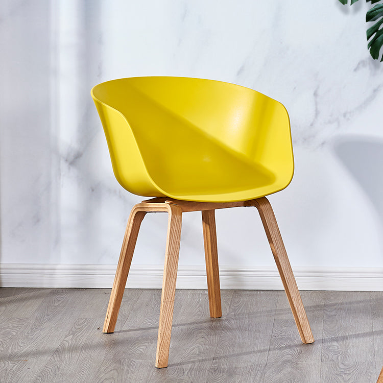 Modern Milk Tea Shop Solid Back Arm Chair Plastic Matte Finish Dining Chair Clearhalo ' kitchen&dining_furn' 'Dining Chairs' 'Dining Tables & Seating' 'dining_chair' 'Furniture' 'furniture_dining_chair' 'Kitchen & Dining Furniture' 'kitchen' 4641066