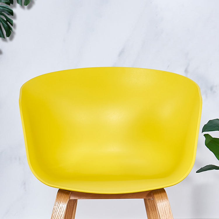 Modern Milk Tea Shop Solid Back Arm Chair Plastic Matte Finish Dining Chair Clearhalo ' kitchen&dining_furn' 'Dining Chairs' 'Dining Tables & Seating' 'dining_chair' 'Furniture' 'furniture_dining_chair' 'Kitchen & Dining Furniture' 'kitchen' 4641077