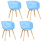 Modern Milk Tea Shop Solid Back Arm Chair Plastic Matte Finish Dining Chair Sky Blue Set of 4 Clearhalo ' kitchen&dining_furn' 'Dining Chairs' 'Dining Tables & Seating' 'dining_chair' 'Furniture' 'furniture_dining_chair' 'Kitchen & Dining Furniture' 'kitchen' 4641079
