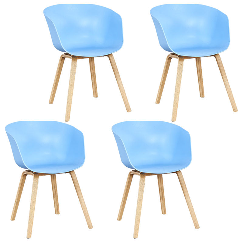 Modern Milk Tea Shop Solid Back Arm Chair Plastic Matte Finish Dining Chair Sky Blue Set of 4 Clearhalo ' kitchen&dining_furn' 'Dining Chairs' 'Dining Tables & Seating' 'dining_chair' 'Furniture' 'furniture_dining_chair' 'Kitchen & Dining Furniture' 'kitchen' 4641079