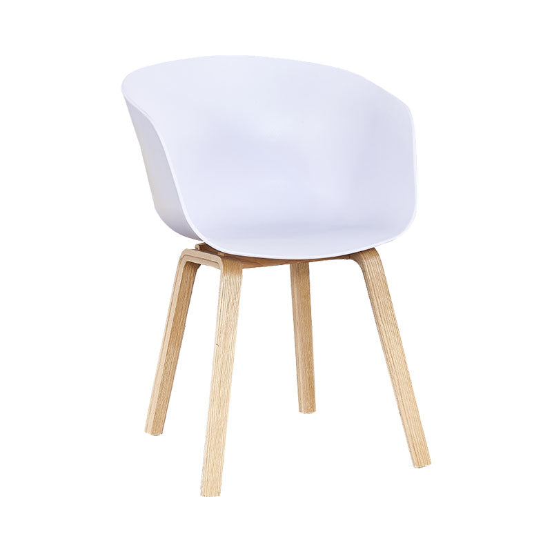 Modern Milk Tea Shop Solid Back Arm Chair Plastic Matte Finish Dining Chair White 1 Piece Clearhalo ' kitchen&dining_furn' 'Dining Chairs' 'Dining Tables & Seating' 'dining_chair' 'Furniture' 'furniture_dining_chair' 'Kitchen & Dining Furniture' 'kitchen' 4641081
