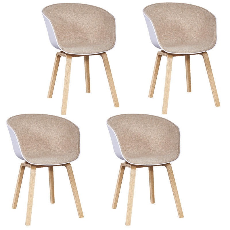 Modern Milk Tea Shop Solid Back Arm Chair Plastic Matte Finish Dining Chair Beige-Yellow Set of 4 Clearhalo ' kitchen&dining_furn' 'Dining Chairs' 'Dining Tables & Seating' 'dining_chair' 'Furniture' 'furniture_dining_chair' 'Kitchen & Dining Furniture' 'kitchen' 4641089