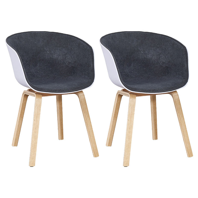 Modern Milk Tea Shop Solid Back Arm Chair Plastic Matte Finish Dining Chair Silver Gray Set of 2 Clearhalo ' kitchen&dining_furn' 'Dining Chairs' 'Dining Tables & Seating' 'dining_chair' 'Furniture' 'furniture_dining_chair' 'Kitchen & Dining Furniture' 'kitchen' 4641091