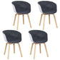 Modern Milk Tea Shop Solid Back Arm Chair Plastic Matte Finish Dining Chair Silver Gray Set of 4 Clearhalo ' kitchen&dining_furn' 'Dining Chairs' 'Dining Tables & Seating' 'dining_chair' 'Furniture' 'furniture_dining_chair' 'Kitchen & Dining Furniture' 'kitchen' 4641092