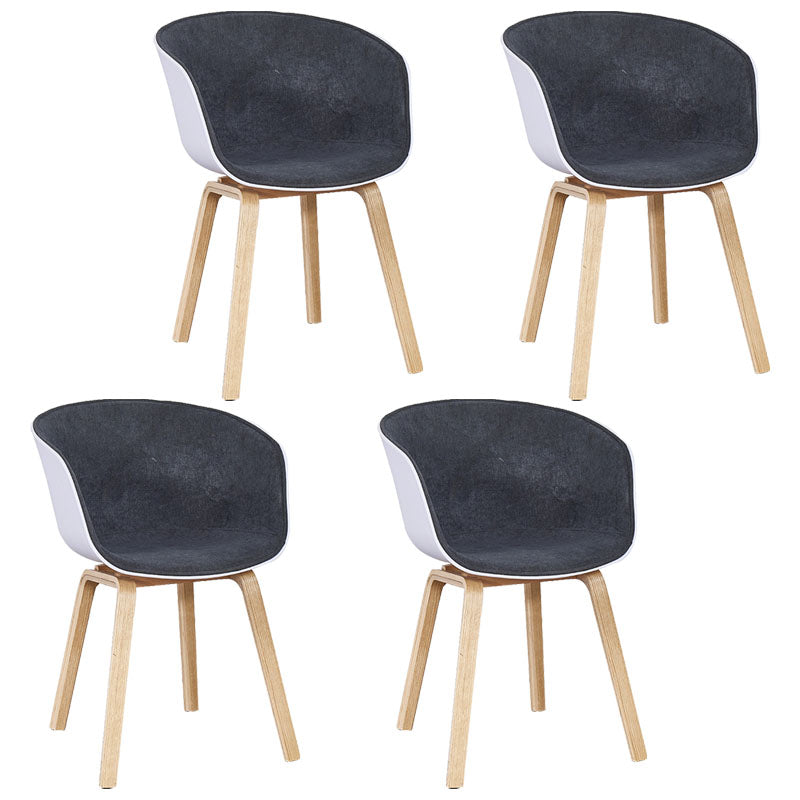 Modern Milk Tea Shop Solid Back Arm Chair Plastic Matte Finish Dining Chair Silver Gray Set of 4 Clearhalo ' kitchen&dining_furn' 'Dining Chairs' 'Dining Tables & Seating' 'dining_chair' 'Furniture' 'furniture_dining_chair' 'Kitchen & Dining Furniture' 'kitchen' 4641092