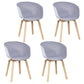 Modern Milk Tea Shop Solid Back Arm Chair Plastic Matte Finish Dining Chair Light Gray Set of 4 Clearhalo ' kitchen&dining_furn' 'Dining Chairs' 'Dining Tables & Seating' 'dining_chair' 'Furniture' 'furniture_dining_chair' 'Kitchen & Dining Furniture' 'kitchen' 4641098