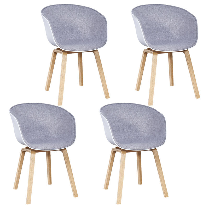 Modern Milk Tea Shop Solid Back Arm Chair Plastic Matte Finish Dining Chair Light Gray Set of 4 Clearhalo ' kitchen&dining_furn' 'Dining Chairs' 'Dining Tables & Seating' 'dining_chair' 'Furniture' 'furniture_dining_chair' 'Kitchen & Dining Furniture' 'kitchen' 4641098