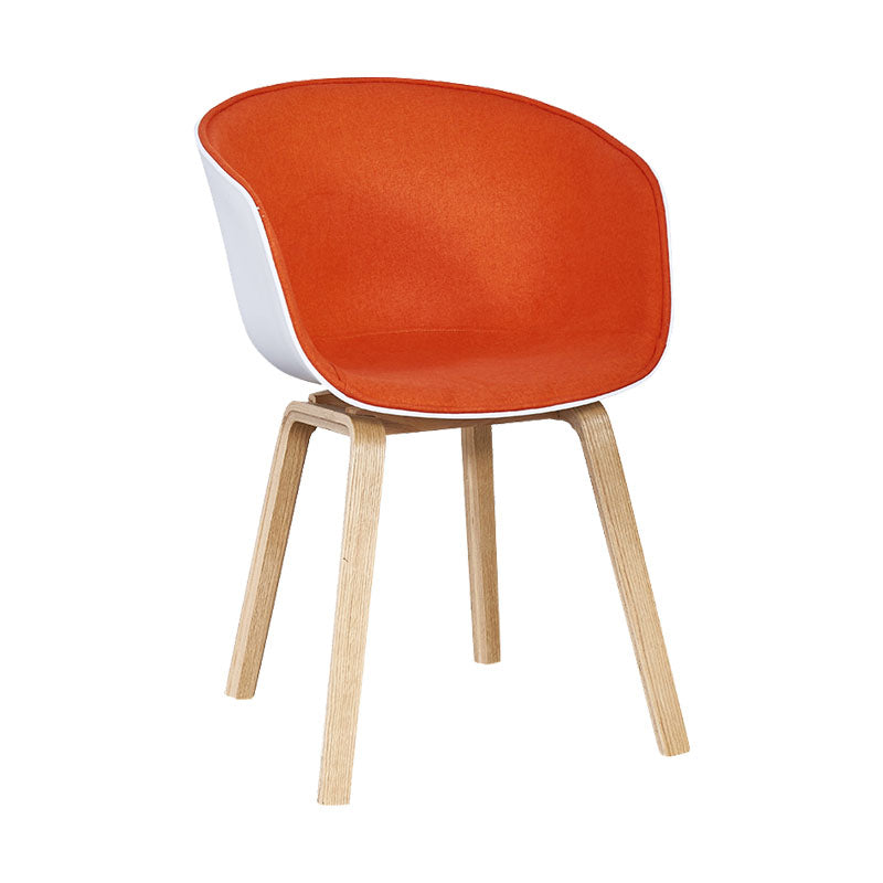 Modern Milk Tea Shop Solid Back Arm Chair Plastic Matte Finish Dining Chair Orange 1 Piece Clearhalo ' kitchen&dining_furn' 'Dining Chairs' 'Dining Tables & Seating' 'dining_chair' 'Furniture' 'furniture_dining_chair' 'Kitchen & Dining Furniture' 'kitchen' 4641099